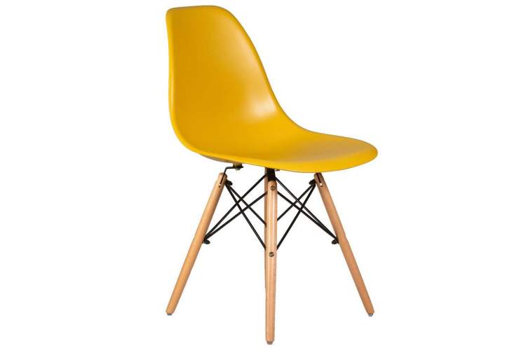 Стул обеденный DOBRIN DSW, ножки светлый бук, цвет горчичный (Y-03)-1