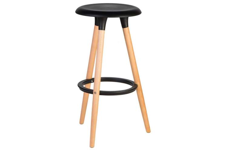 Табурет барный DOBRIN ROYCE, ножки светлый бук, цвет чёрный (B-03)