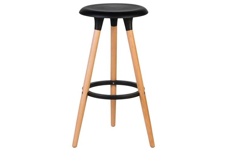 Табурет барный DOBRIN ROYCE, ножки светлый бук, цвет чёрный (B-03)-1