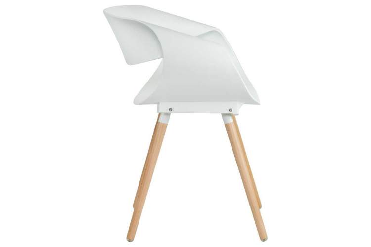 Стул обеденный DOBRIN ALIEN, ножки светлый бук, цвет белый (W-02)-1