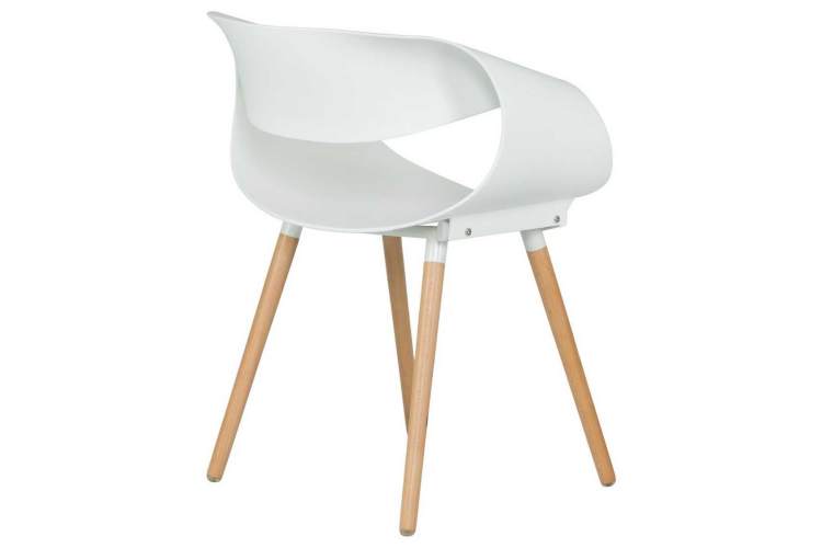 Стул обеденный DOBRIN ALIEN, ножки светлый бук, цвет белый (W-02)-2