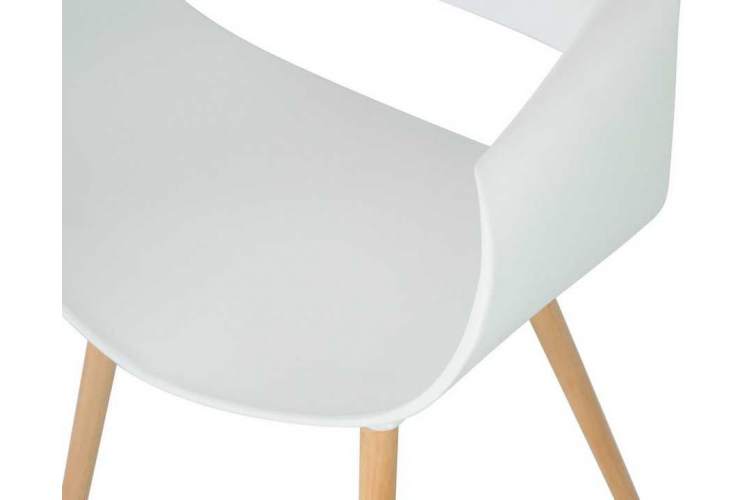 Стул обеденный DOBRIN ALIEN, ножки светлый бук, цвет белый (W-02)-8