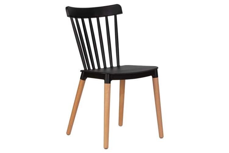 Стул обеденный DOBRIN THEO, ножки светлый бук, цвет черный (B-03)