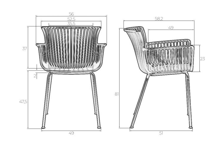 Набор 4 шт Стул обеденный DOBRIN ROSS, черный (B-03) без подушки-10