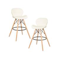 Набор 2 шт Стул барный DOBRIN BUTTERFLY BAR, ножки светлый бук, цвет кремовый