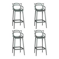 Набор 4 шт Стул барный DOBRIN MASTERS BAR, тёмно-серый (GR-04)