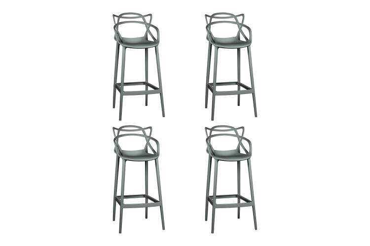 Набор 4 шт Стул барный DOBRIN MASTERS BAR, тёмно-серый (GR-04)