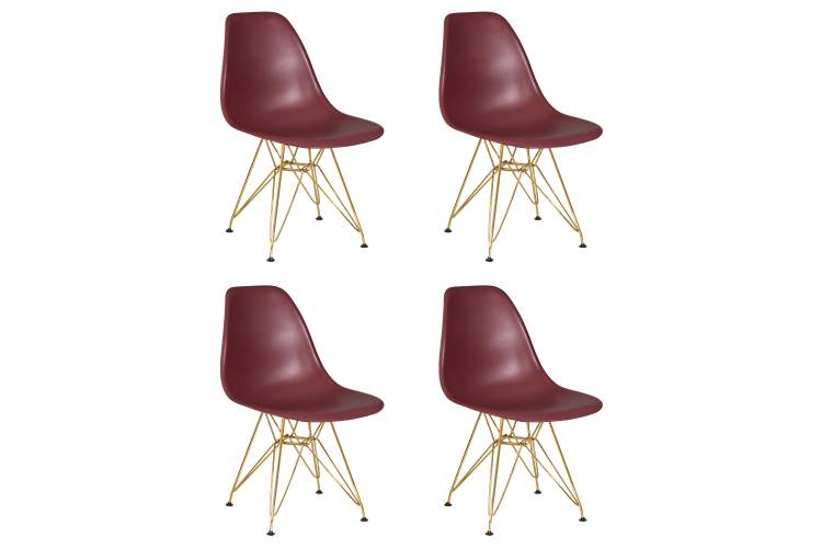 Набор 4 шт Стул обеденный DOBRIN DSR, ножки золотые, цвет сливовый (R-13)