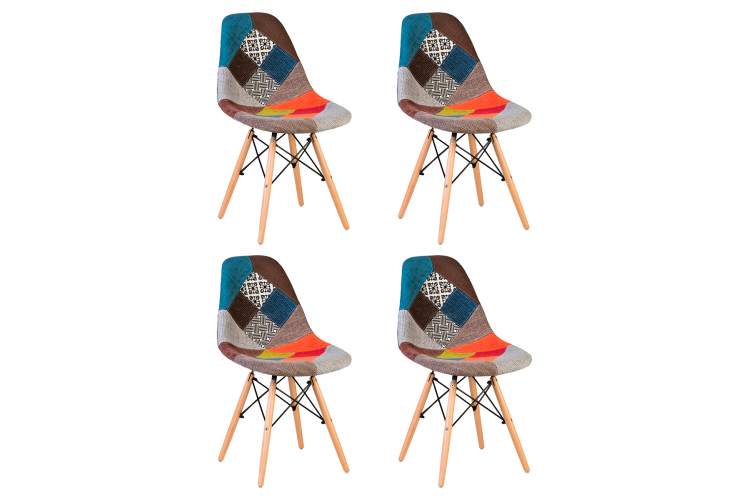 Набор 4 шт Стул обеденный DOBRIN DSW, ножки светлый бук, цвет мозаика