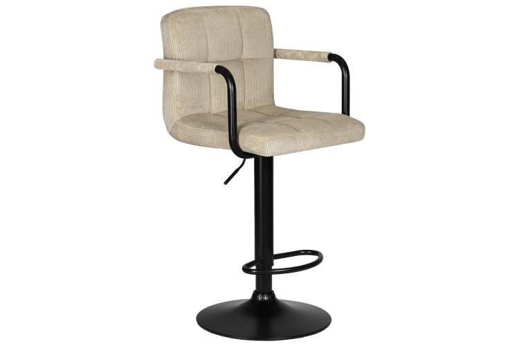 Набор 2 шт Стул барный DOBRIN KRUGER ARM BLACK, бежевый вельвет (LAR-E2041-04)-2