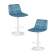 Набор 2 шт Стул барный DOBRIN TAILOR WHITE, пудрово-голубой велюр (MJ9-74)