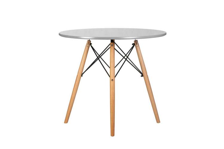 Стол обеденный DOBRIN CHELSEA`80, ножки светлый бук, столешница светло-серый (GR-01)-2