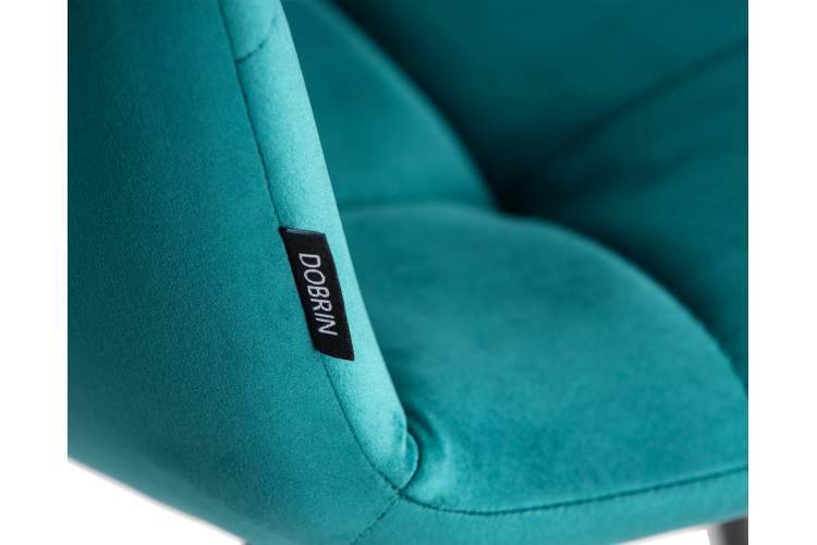 Набор 4 шт Стул обеденный DOBRIN CHILLY, Морской волны Holland 56, основание черное-9