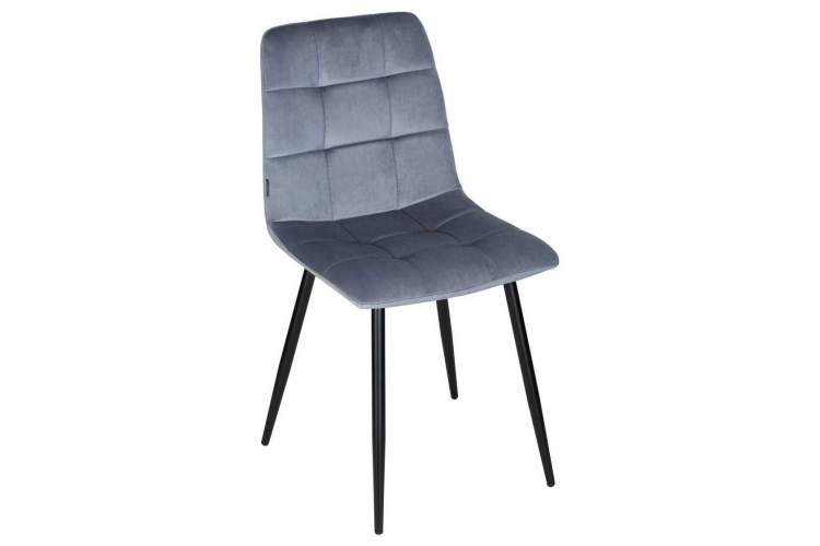 Стул обеденный DOBRIN CHILLY, Серо-голубой Holland 14, основание черное-6