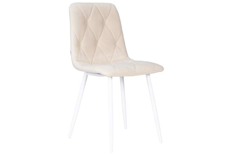 Набор 4 шт Стул обеденный DOBRIN CHILLY ROMBO, Бежевый Simple 44, основание белое-1