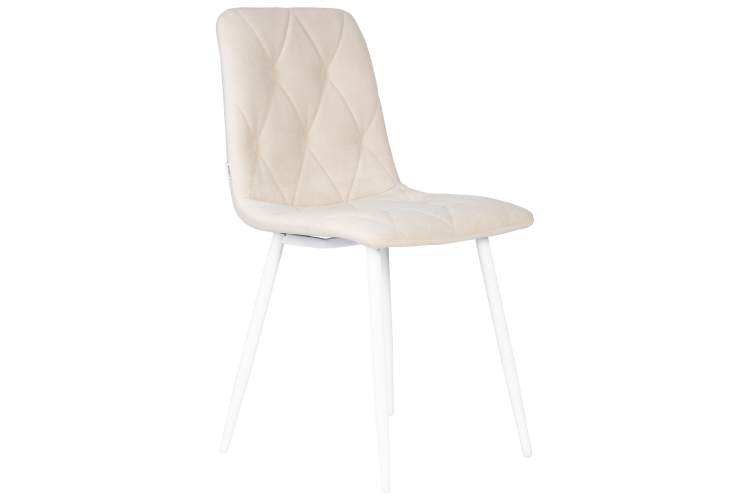 Набор 4 шт Стул обеденный DOBRIN CHILLY ROMBO, Бежевый Simple 44, основание белое-2