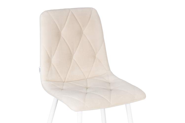 Набор 4 шт Стул обеденный DOBRIN CHILLY ROMBO, Бежевый Simple 44, основание белое-7