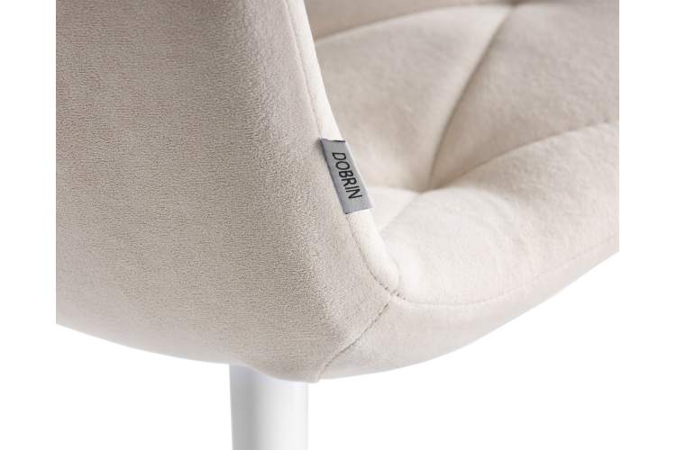 Набор 4 шт Стул обеденный DOBRIN CHILLY ROMBO, Бежевый Simple 44, основание белое-10