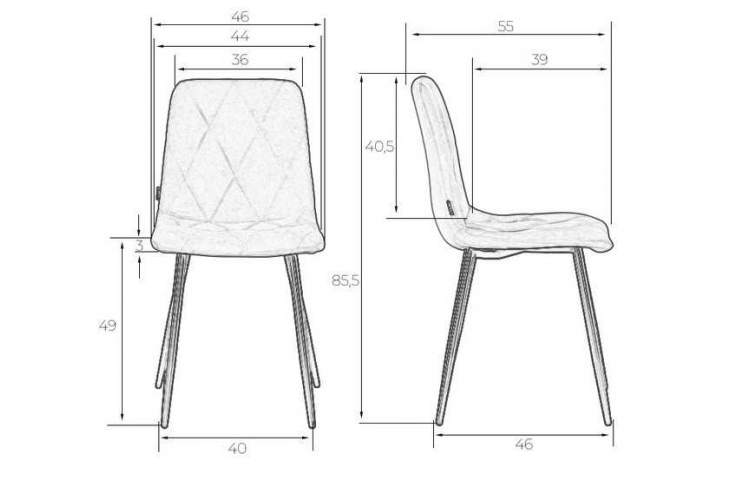 Стул обеденный DOBRIN CHILLY ROMBO, Розовый Simple 03, основание черное-8