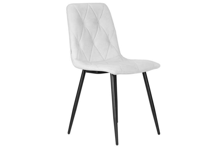 Стул обеденный DOBRIN CHILLY ROMBO, Светло-серый Simple 29, основание черный-1