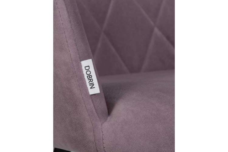 Стул обеденный DOBRIN ROBY, ЭМАЛЬ ЧЕРНЫЙ МУАР велюр Catania Lavender-8