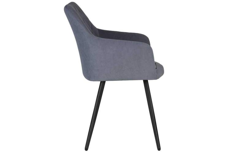 Стул обеденный DOBRIN ROBY, ЭМАЛЬ ЧЕРНЫЙ МУАР велюр Catania Steel-2