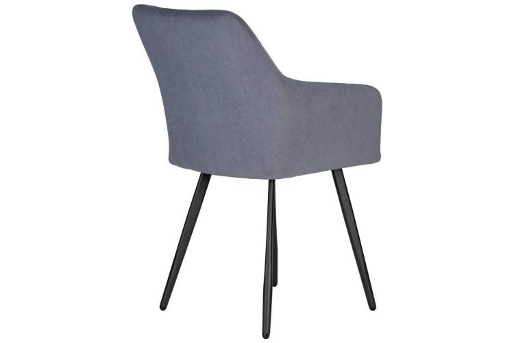 Стул обеденный DOBRIN ROBY, ЭМАЛЬ ЧЕРНЫЙ МУАР велюр Catania Steel-3