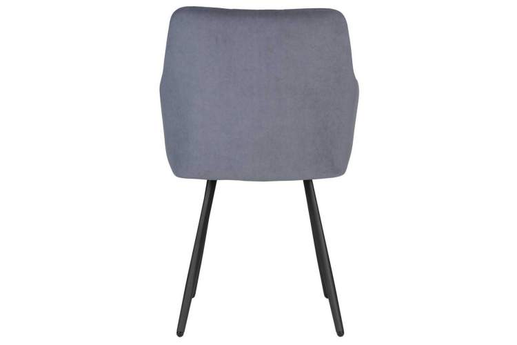 Стул обеденный DOBRIN ROBY, ЭМАЛЬ ЧЕРНЫЙ МУАР велюр Catania Steel-4