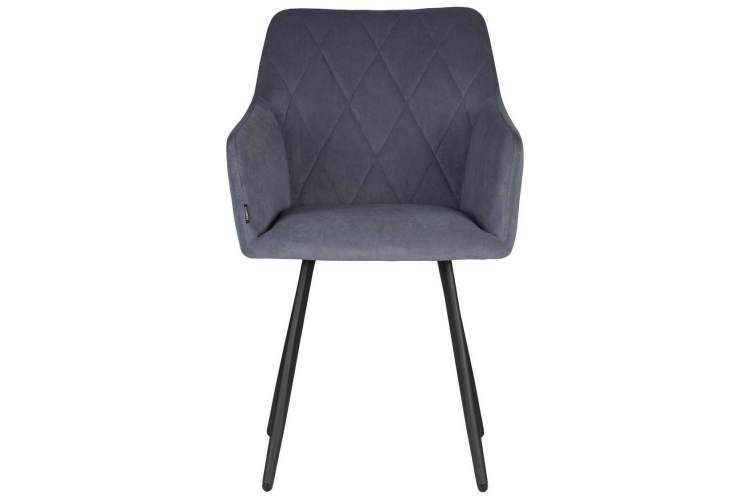 Стул обеденный DOBRIN ROBY, ЭМАЛЬ ЧЕРНЫЙ МУАР велюр Catania Steel-5