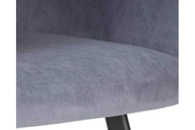 Стул обеденный DOBRIN ROBY, ЭМАЛЬ ЧЕРНЫЙ МУАР велюр Catania Steel-7