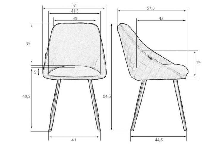 Стул обеденный DOBRIN STELLA, ЭМАЛЬ ЧЕРНЫЙ МУАР велюр Catania Izumrud-9