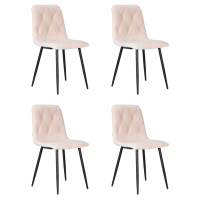 Набор 4 шт Стул обеденный DOBRIN CHILLY ROMBO, Бежевый Simple 44, основание черный