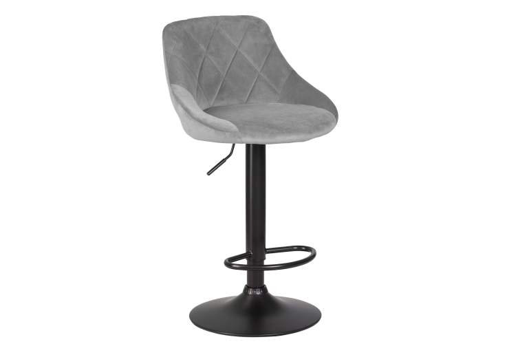 Набор 2 шт Стул барный DOBRIN LOGAN BLACK, серый велюр (MJ9-75)-1