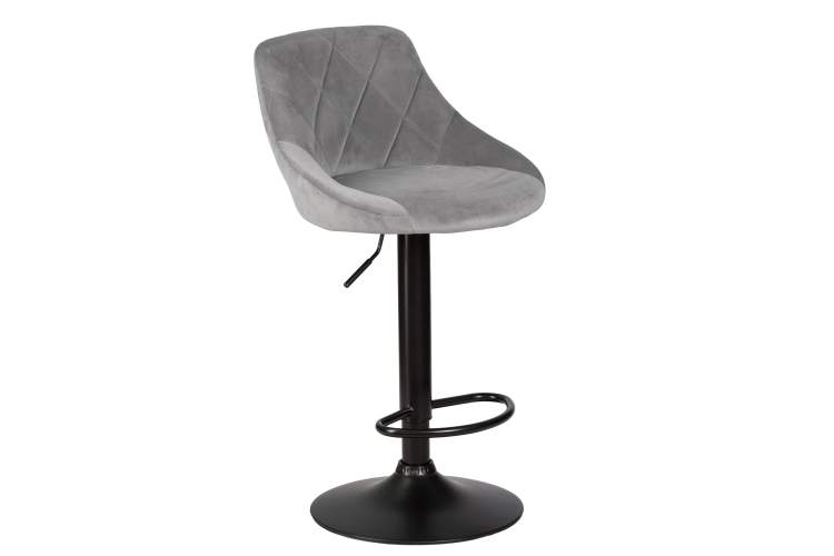 Набор 2 шт Стул барный DOBRIN LOGAN BLACK, серый велюр (MJ9-75)-2