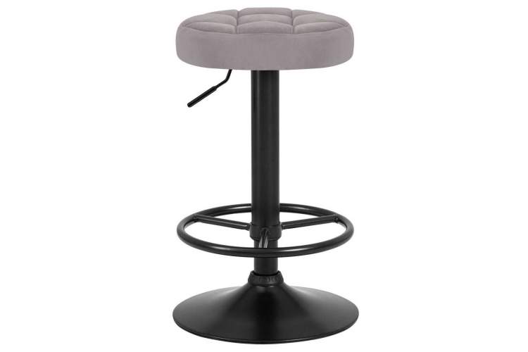 Табурет барный DOBRIN BRUNO BLACK, серый велюр (MJ9-75)