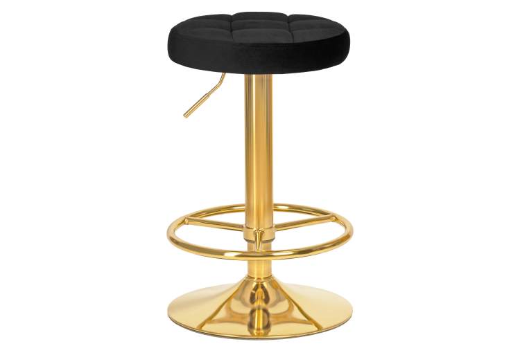 Набор 2 шт Табурет барный DOBRIN BRUNO GOLD, черный велюр (MJ9-101)