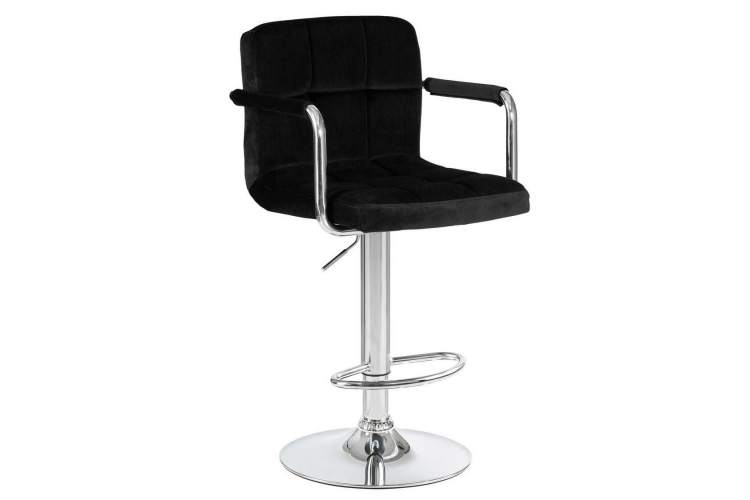 Стул барный DOBRIN KRUGER ARM, черный велюр (MJ9-101)