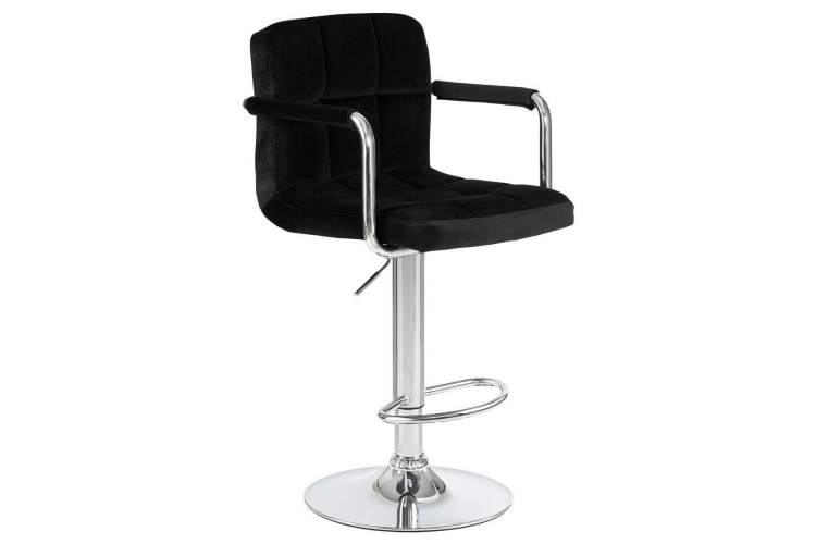 Стул барный DOBRIN KRUGER ARM, черный велюр (MJ9-101)-1