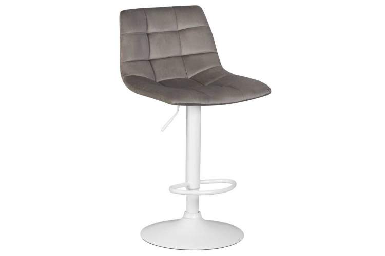 Стул барный DOBRIN TAILOR WHITE, серый велюр (MJ9-75)