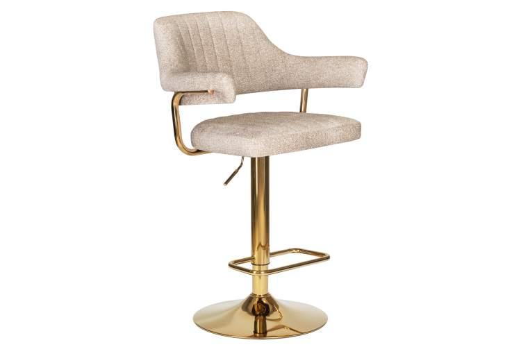 Стул барный DOBRIN CHARLY GOLD, бежевый твид (LEO26)-1