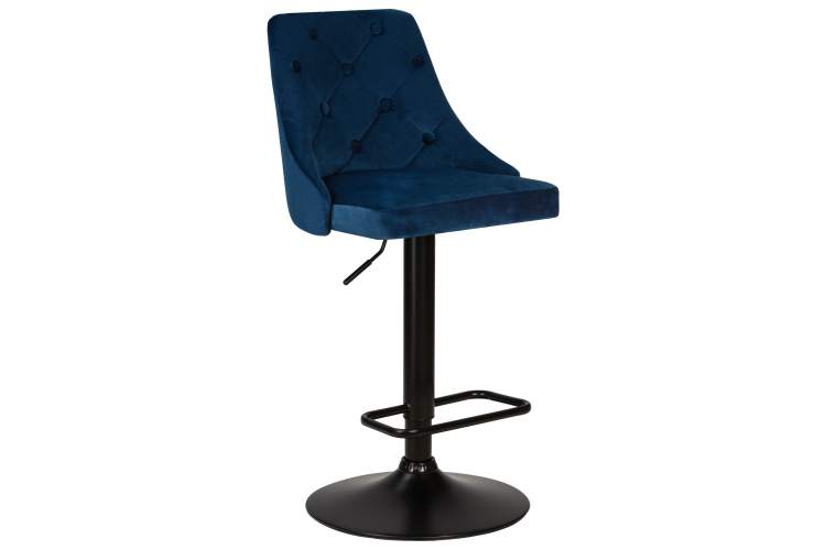 Набор 2 шт Стул барный DOBRIN JOSEPH BLACK, синий велюр (MJ9-117)