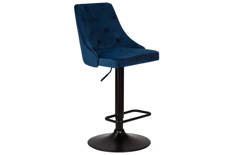 Набор 2 шт Стул барный DOBRIN JOSEPH BLACK, синий велюр (MJ9-117)-1