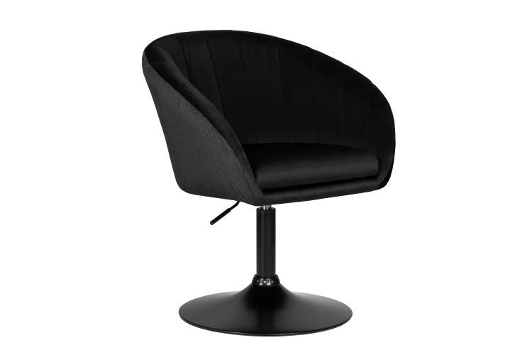 Кресло дизайнерское DOBRIN EDISON BLACK, черный велюр (1922-21)