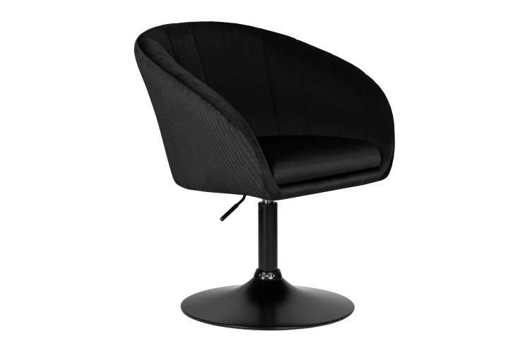 Кресло дизайнерское DOBRIN EDISON BLACK, черный велюр (1922-21)-1