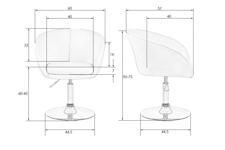 Кресло дизайнерское DOBRIN EDISON BLACK, черный велюр (1922-21)-8