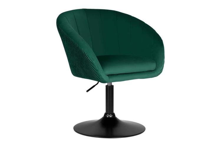 Кресло дизайнерское DOBRIN EDISON BLACK, зеленый велюр (1922-9)