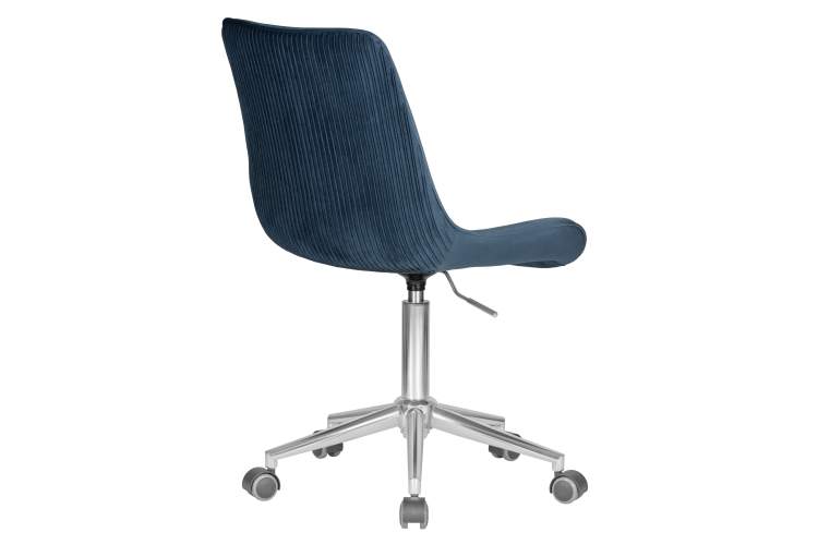 Набор 2 шт Кресло офисное DOBRIN DORA, синий велюр (1922-20), хромированная сталь-4