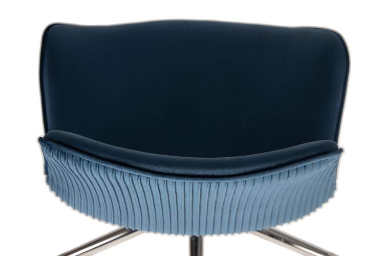 Набор 2 шт Кресло офисное DOBRIN DORA, синий велюр (1922-20), хромированная сталь-7