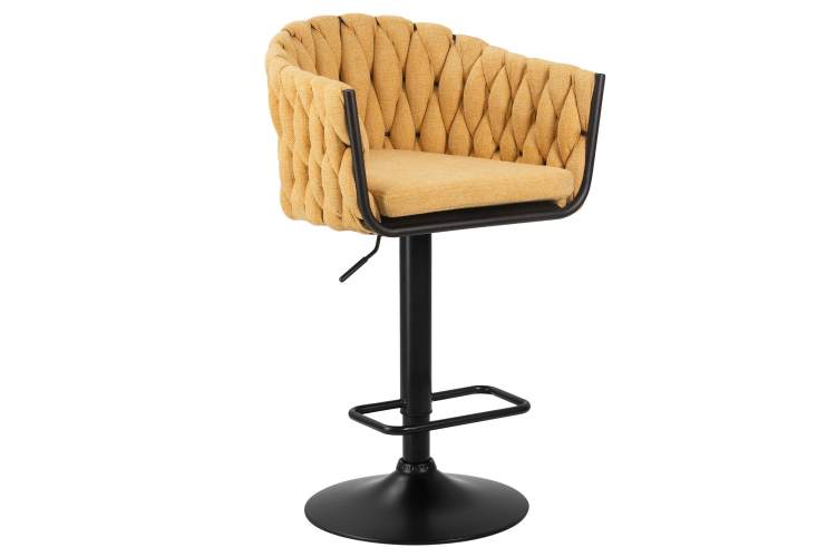 Набор 2 шт Стул барный DOBRIN LEON, жёлтая ткань (LAR 275-8)-1