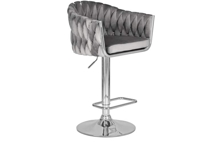 Набор 2 шт Стул барный DOBRIN MARCEL, серый велюр (MJ9-75)-2